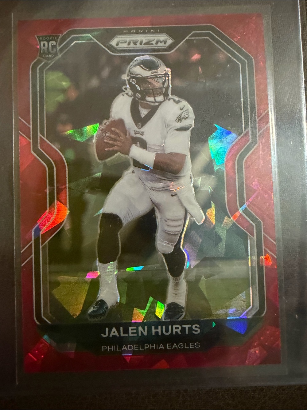 2020 Panini Prizm JALEN HURTS Red Cracked Ice Prizm Rookie #343 RC EAGLES 🔥